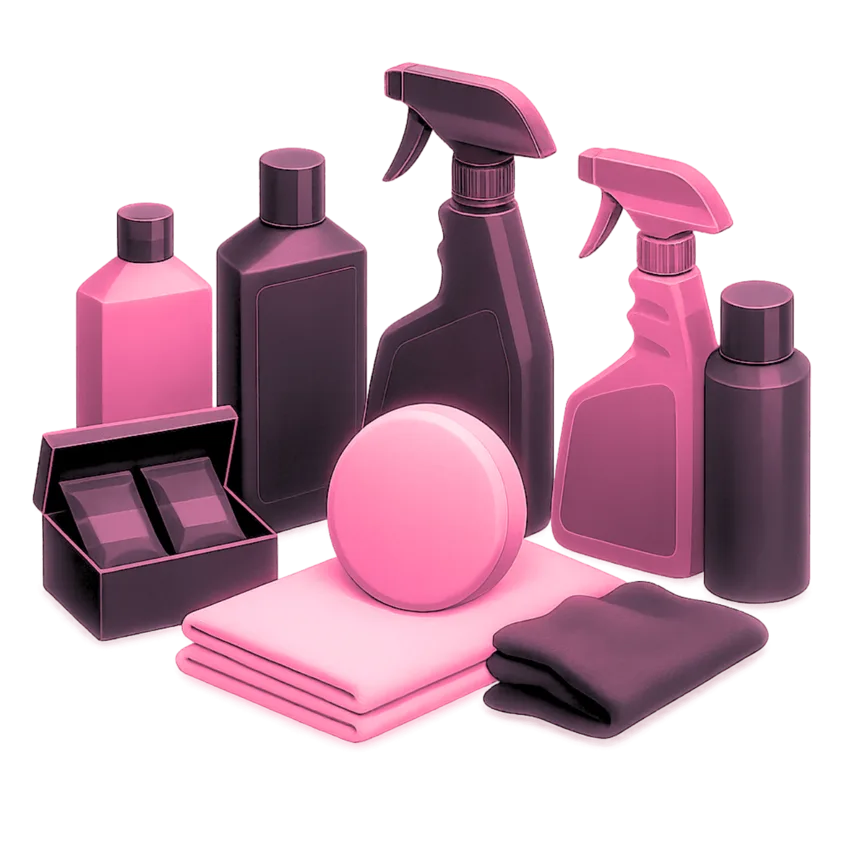 Kit de productos de detailing de marcas premium